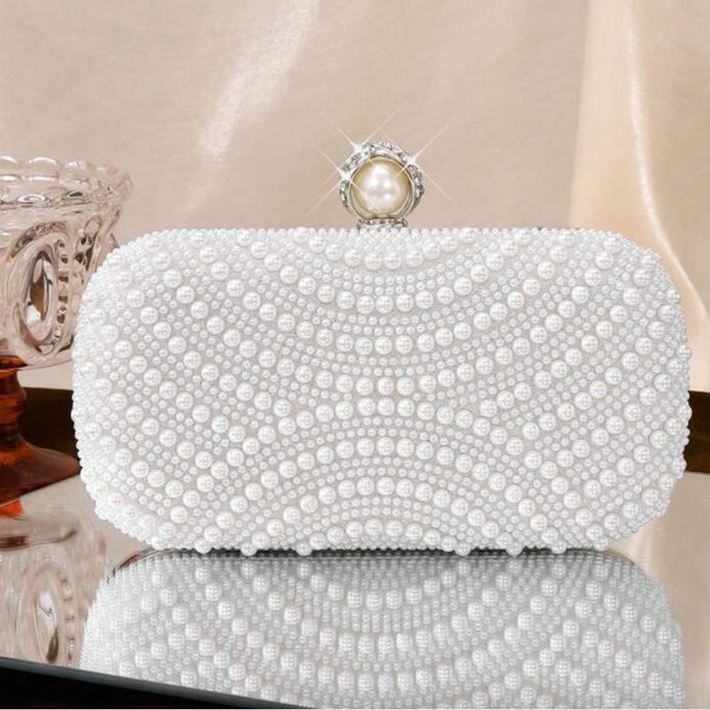 Elegant Pearl Embellished Clutch